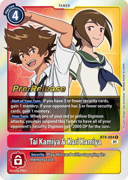 Tai Kamiya & Kari Kamiya [BT9-084] [X Record Pre-Release Promos] | Play N Trade Winnipeg