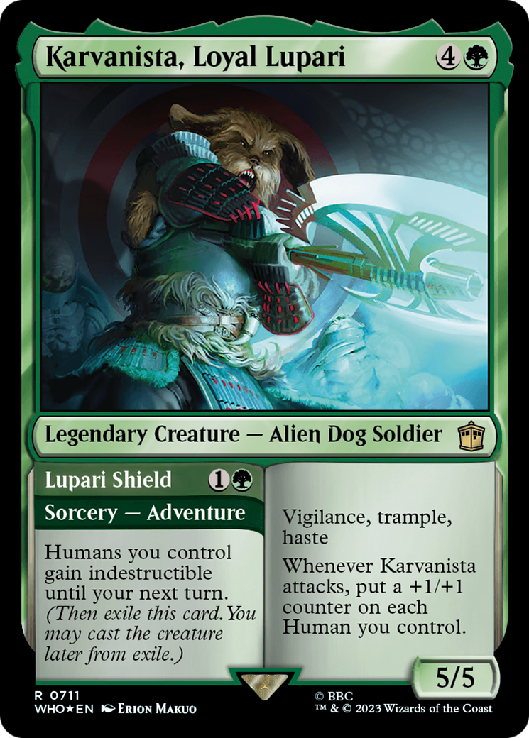 Karvanista, Loyal Lupari // Lupari Shield (Surge Foil) [Doctor Who] | Play N Trade Winnipeg