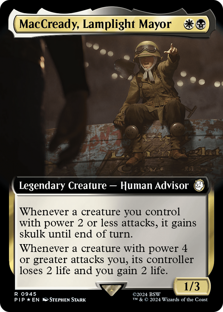 MacCready, Lamplight Mayor (Extended Art) (Surge Foil) [Fallout] | Play N Trade Winnipeg