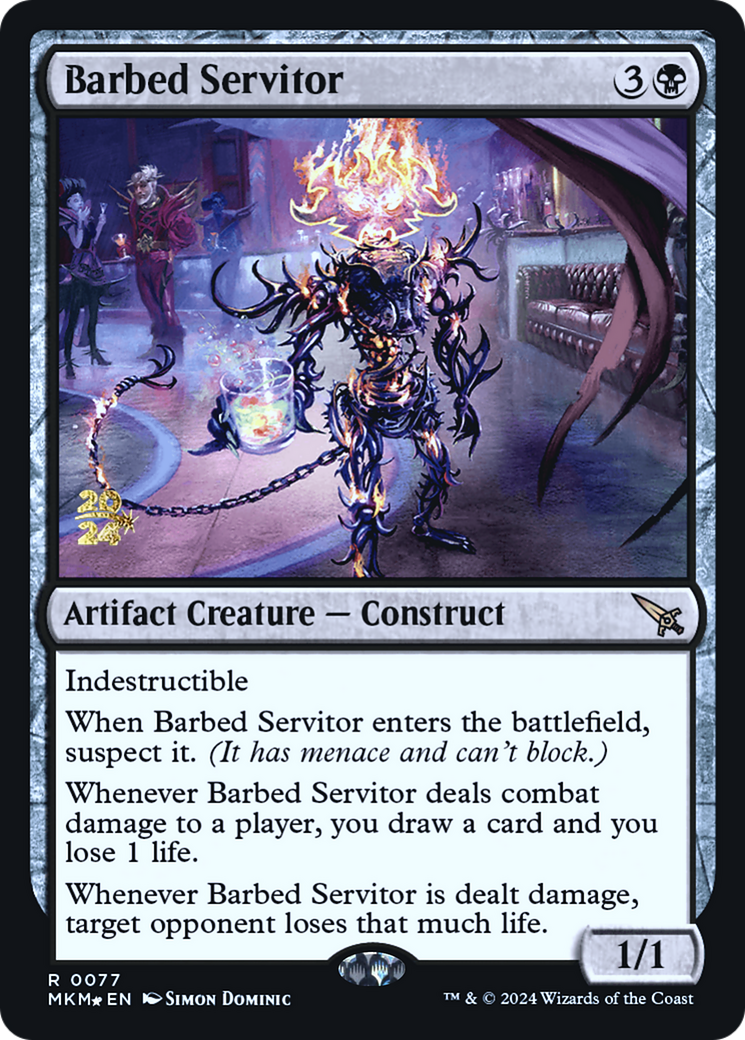 Barbed Servitor [Murders at Karlov Manor Prerelease Promos] | Play N Trade Winnipeg