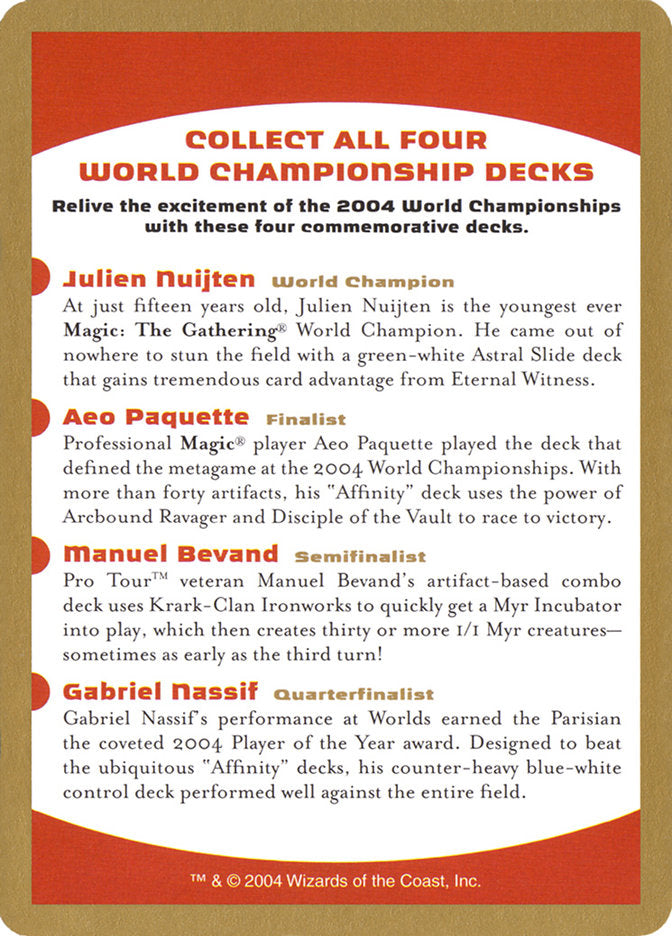 2004 World Championships Ad [World Championship Decks 2004] | Play N Trade Winnipeg
