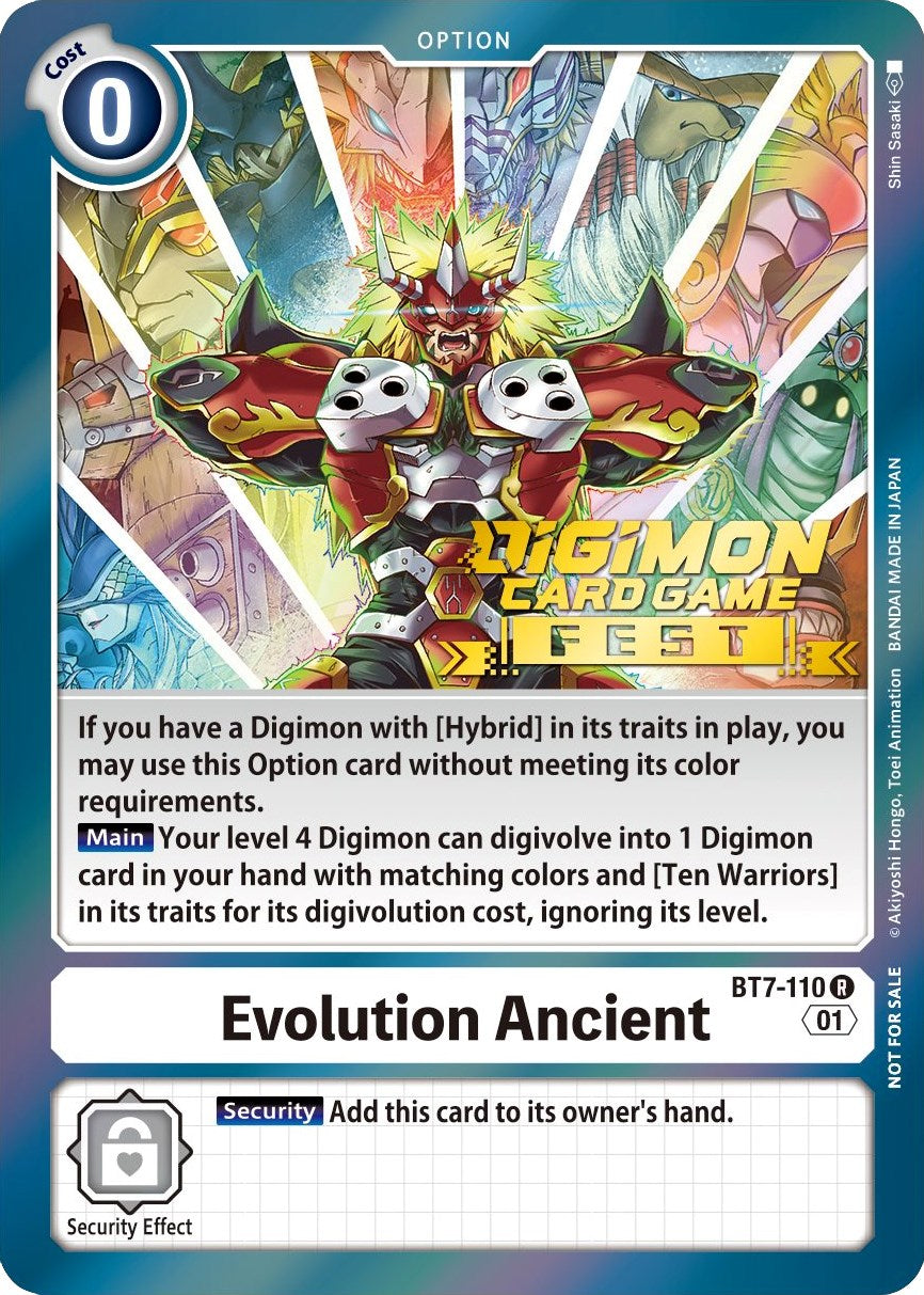 Evolution Ancient [BT7-110] (Digimon Card Game Fest 2022) [Next Adventure Promos] | Play N Trade Winnipeg