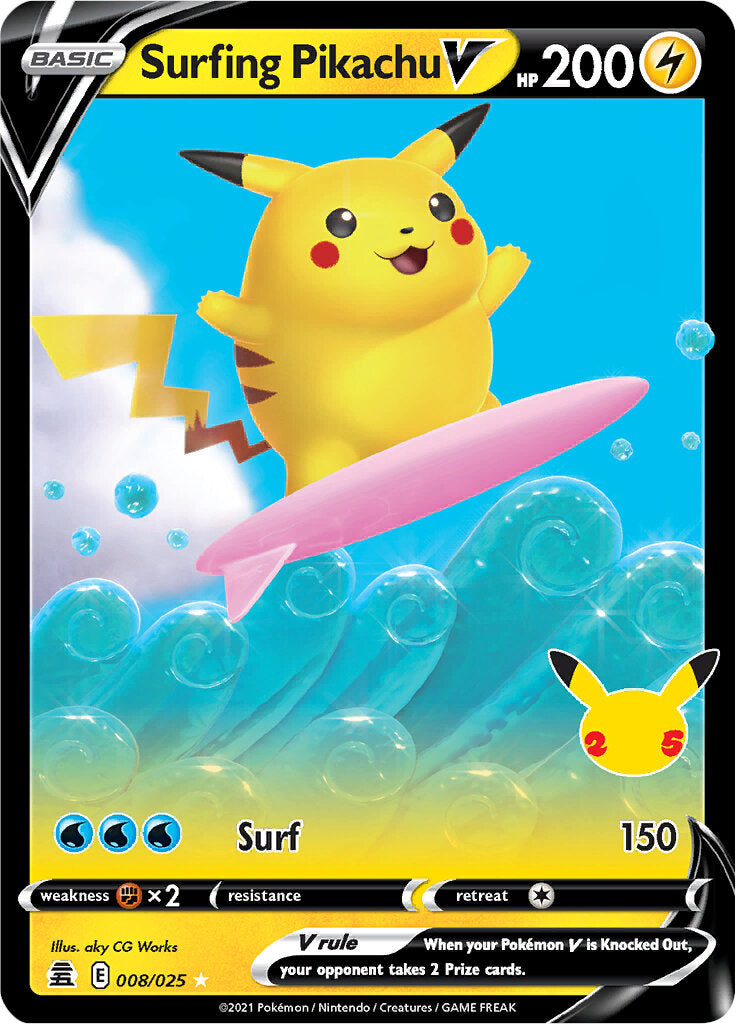 Surfing Pikachu V (008/025) [Celebrations: 25th Anniversary] | Play N Trade Winnipeg