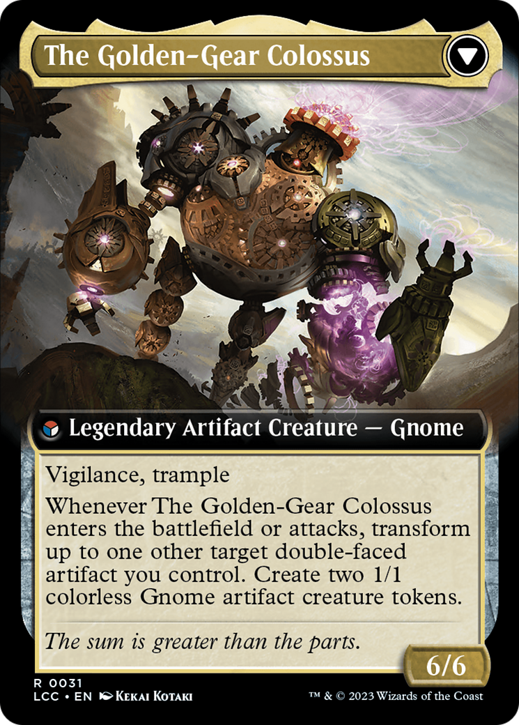 Tetzin, Gnome Champion // The Golden-Gear Colossus (Extended Art) [The Lost Caverns of Ixalan Commander] | Play N Trade Winnipeg