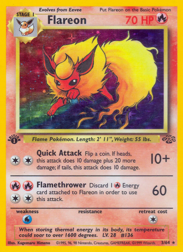 Flareon (3/64) [Jungle 1st Edition] | Play N Trade Winnipeg