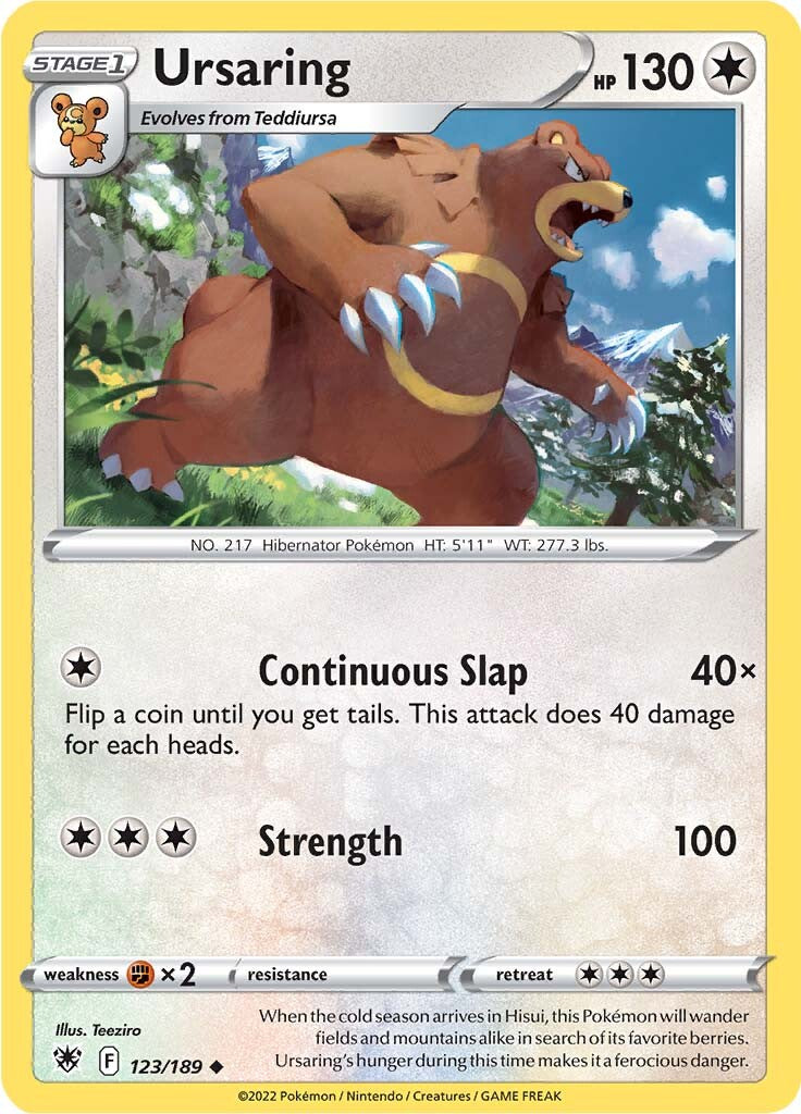 Ursaring (123/189) [Sword & Shield: Astral Radiance] | Play N Trade Winnipeg