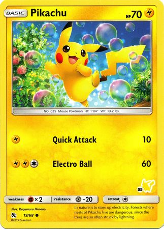 Pikachu (19/68) (Pikachu Stamp #55) [Battle Academy 2020] | Play N Trade Winnipeg