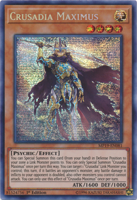 Crusadia Maximus [MP19-EN081] Prismatic Secret Rare | Play N Trade Winnipeg