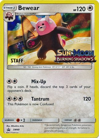 Bewear (SM49) (Staff Prerelease Promo) [Sun & Moon: Black Star Promos] | Play N Trade Winnipeg