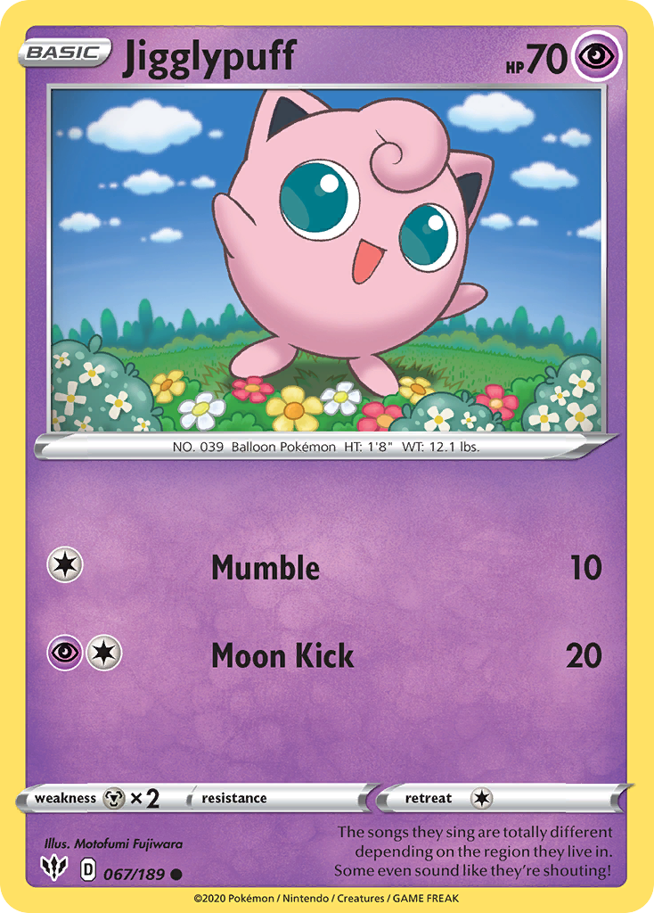 Jigglypuff (067/189) [Sword & Shield: Darkness Ablaze] | Play N Trade Winnipeg