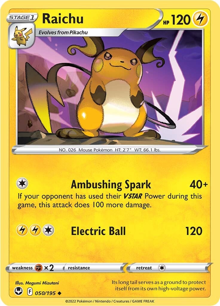 Raichu (050/195) [Sword & Shield: Silver Tempest] | Play N Trade Winnipeg