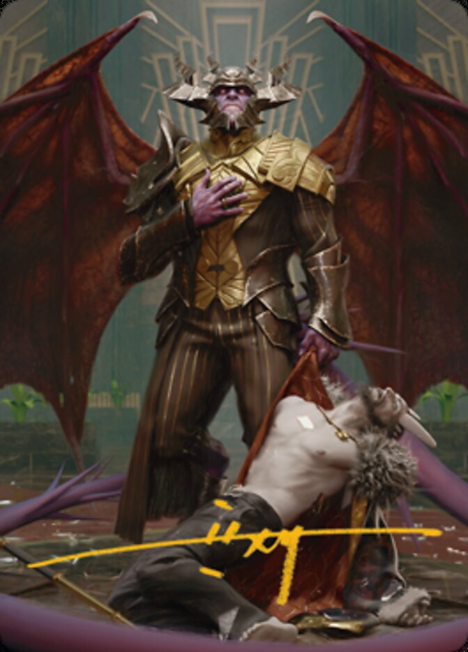 Ob Nixilis, the Adversary 1 Art Card (Gold-Stamped Signature) [Streets of New Capenna Art Series] | Play N Trade Winnipeg