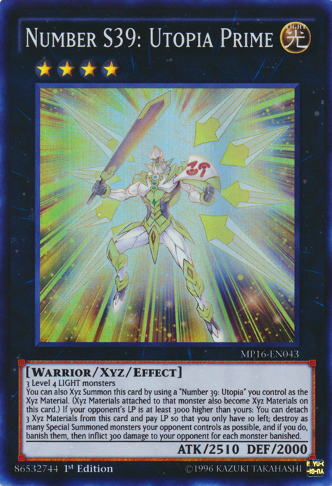 Number S39: Utopia Prime [MP16-EN043] Super Rare | Play N Trade Winnipeg