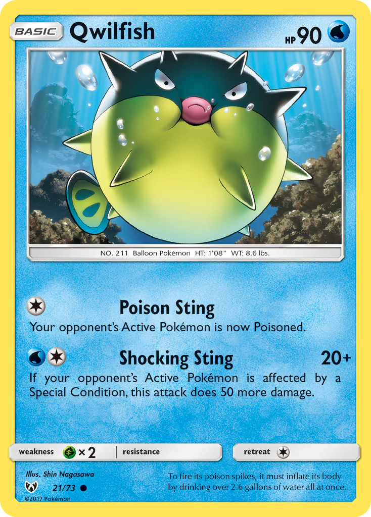 Qwilfish (21/73) [Sun & Moon: Shining Legends] | Play N Trade Winnipeg