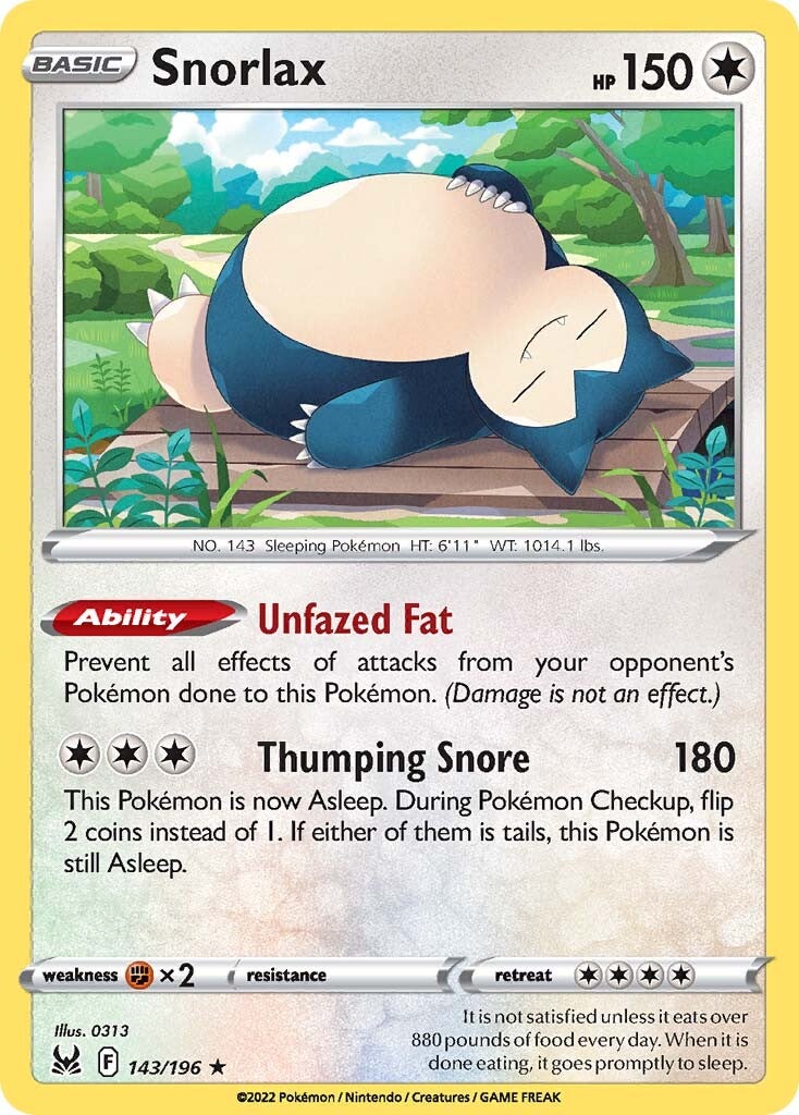 Snorlax (143/196) [Sword & Shield: Lost Origin] | Play N Trade Winnipeg