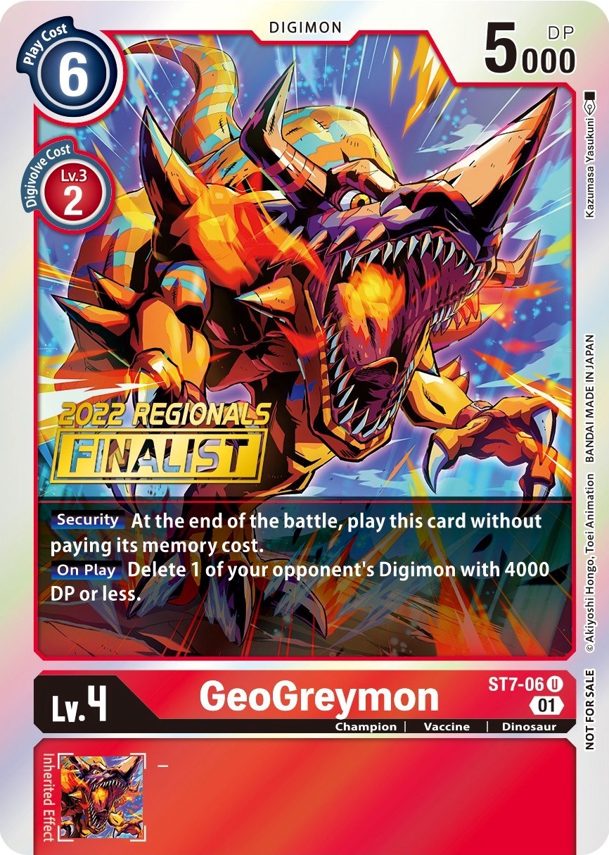 GeoGreymon [ST7-06] (2022 Championship Offline Regional) (Online Finalist) [Starter Deck: Gallantmon Promos] | Play N Trade Winnipeg