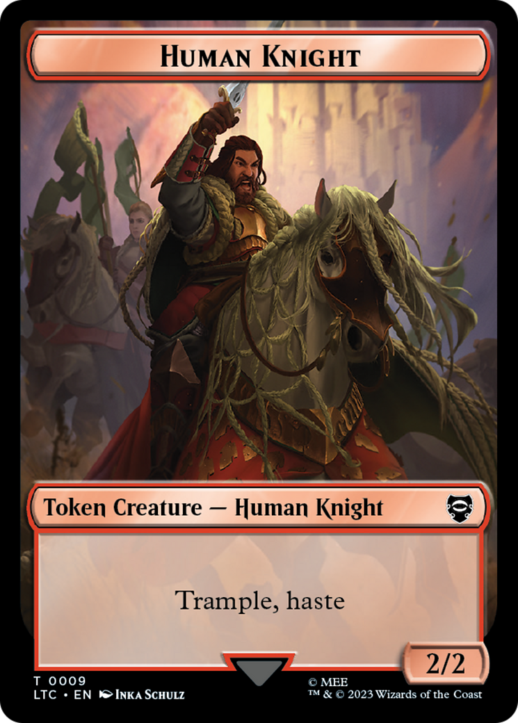 Human Knight // Human Double-Sided Token [The Lord of the Rings: Tales of Middle-Earth Commander Tokens] | Play N Trade Winnipeg