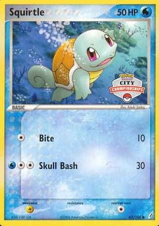 Squirtle (63/100) (City Championship Promo) [EX: Crystal Guardians] | Play N Trade Winnipeg