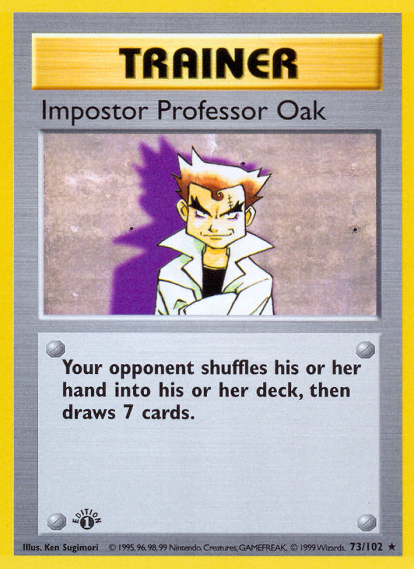 Impostor Professor Oak (73/102) (Shadowless) [Base Set 1st Edition] | Play N Trade Winnipeg