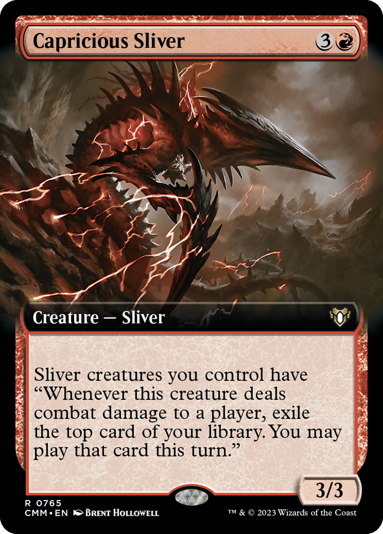 Capricious Sliver (Extended Art) [Commander Masters] | Play N Trade Winnipeg
