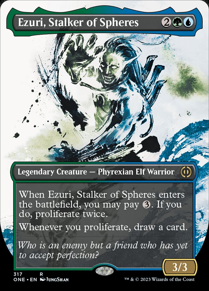 Ezuri, Stalker of Spheres (Borderless Ichor) [Phyrexia: All Will Be One] | Play N Trade Winnipeg