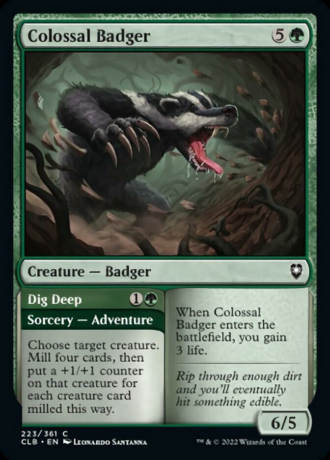 Colossal Badger // Dig Deep [Commander Legends: Battle for Baldur's Gate] | Play N Trade Winnipeg