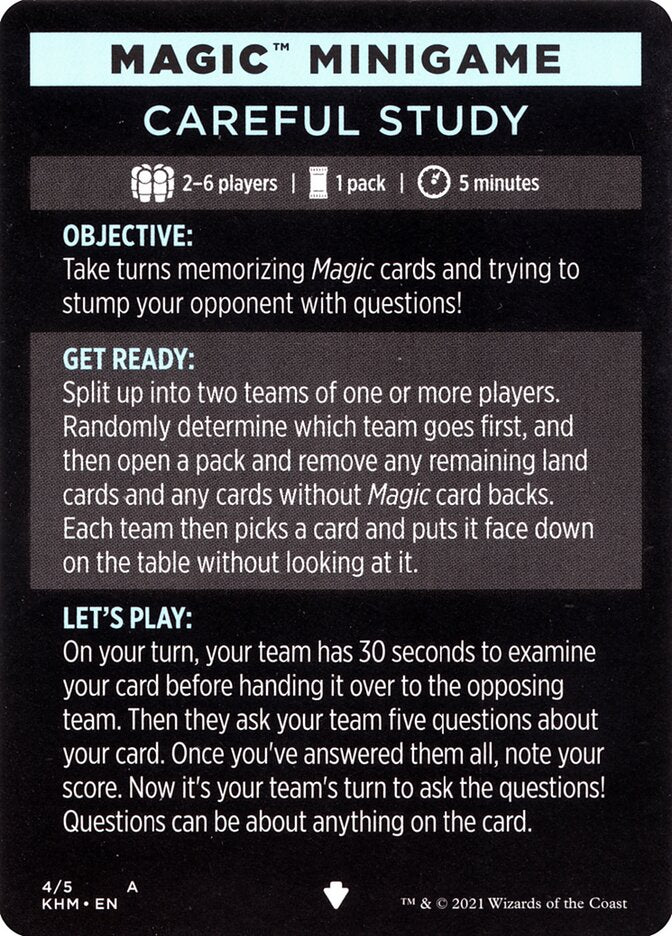 Careful Study (Magic Minigame) [Kaldheim Minigame] | Play N Trade Winnipeg