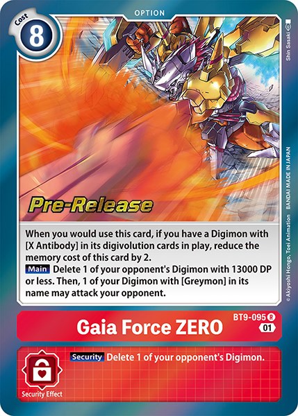 Gaia Force ZERO [BT9-095] [X Record Pre-Release Promos] | Play N Trade Winnipeg