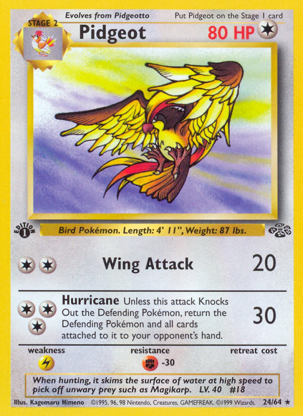 Pidgeot (24/64) [Jungle 1st Edition] | Play N Trade Winnipeg