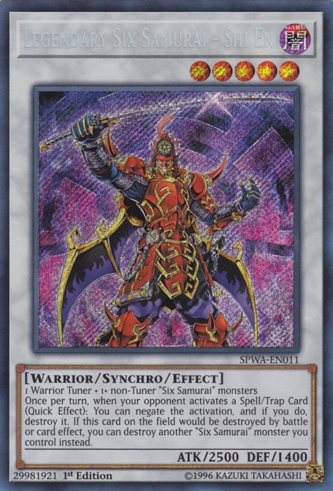 Legendary Six Samurai - Shi En [SPWA-EN011] Secret Rare | Play N Trade Winnipeg