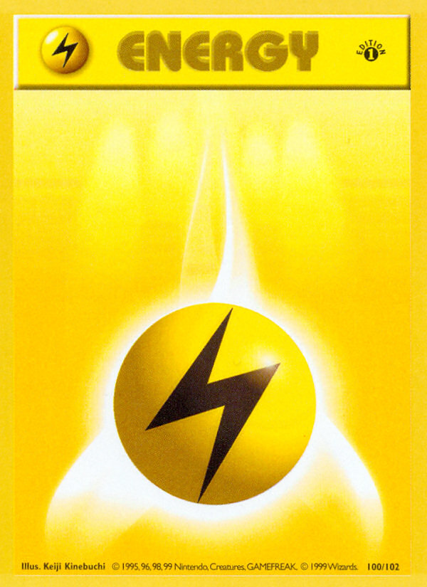 Lightning Energy (100/102) (Shadowless) [Base Set 1st Edition] | Play N Trade Winnipeg