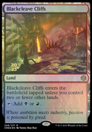 Blackcleave Cliffs [Phyrexia: All Will Be One Prerelease Promos] | Play N Trade Winnipeg