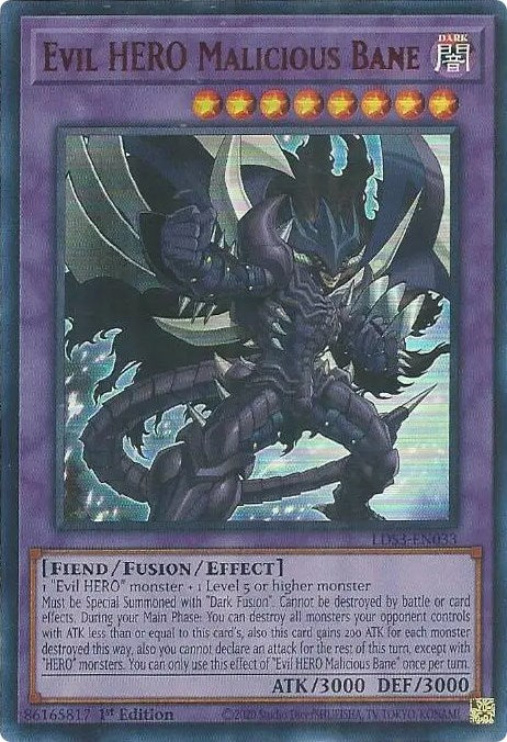 Evil HERO Malicious Bane (Red) [LDS3-EN033] Ultra Rare | Play N Trade Winnipeg