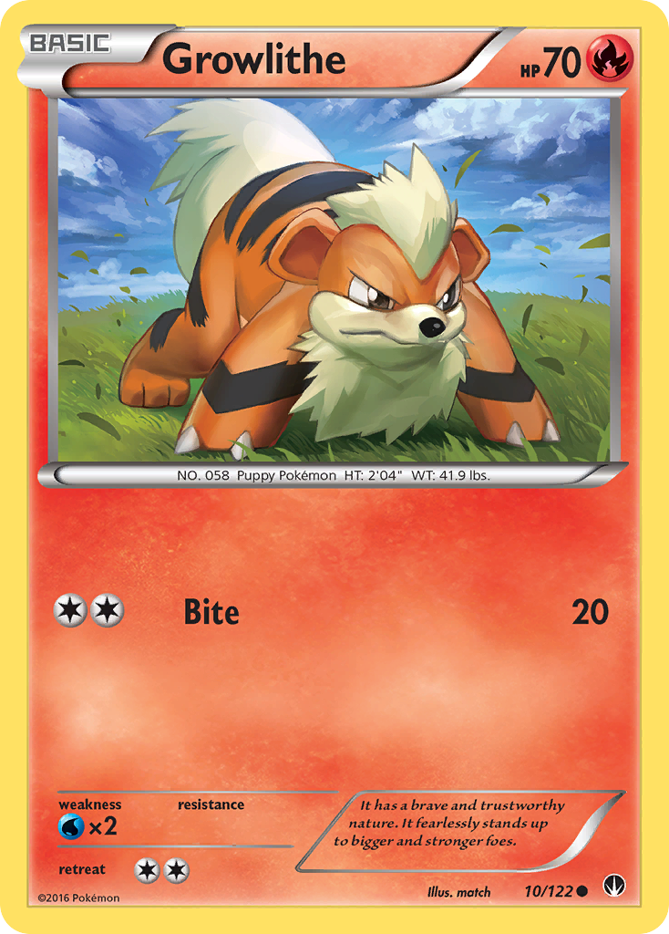 Growlithe (10/122) [XY: BREAKpoint] | Play N Trade Winnipeg