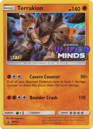 Terrakion (SM205) (Staff Prerelease Promo) [Sun & Moon: Black Star Promos] | Play N Trade Winnipeg