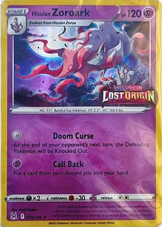 Hisuian Zoroark (076/196) (Lost Origin Stamp) [Sword & Shield: Lost Origin] | Play N Trade Winnipeg