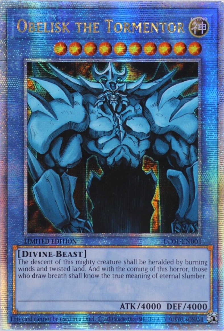 Obelisk the Tormentor (25th Anniversary) [LC01-EN001] Quarter Century Secret Rare | Play N Trade Winnipeg