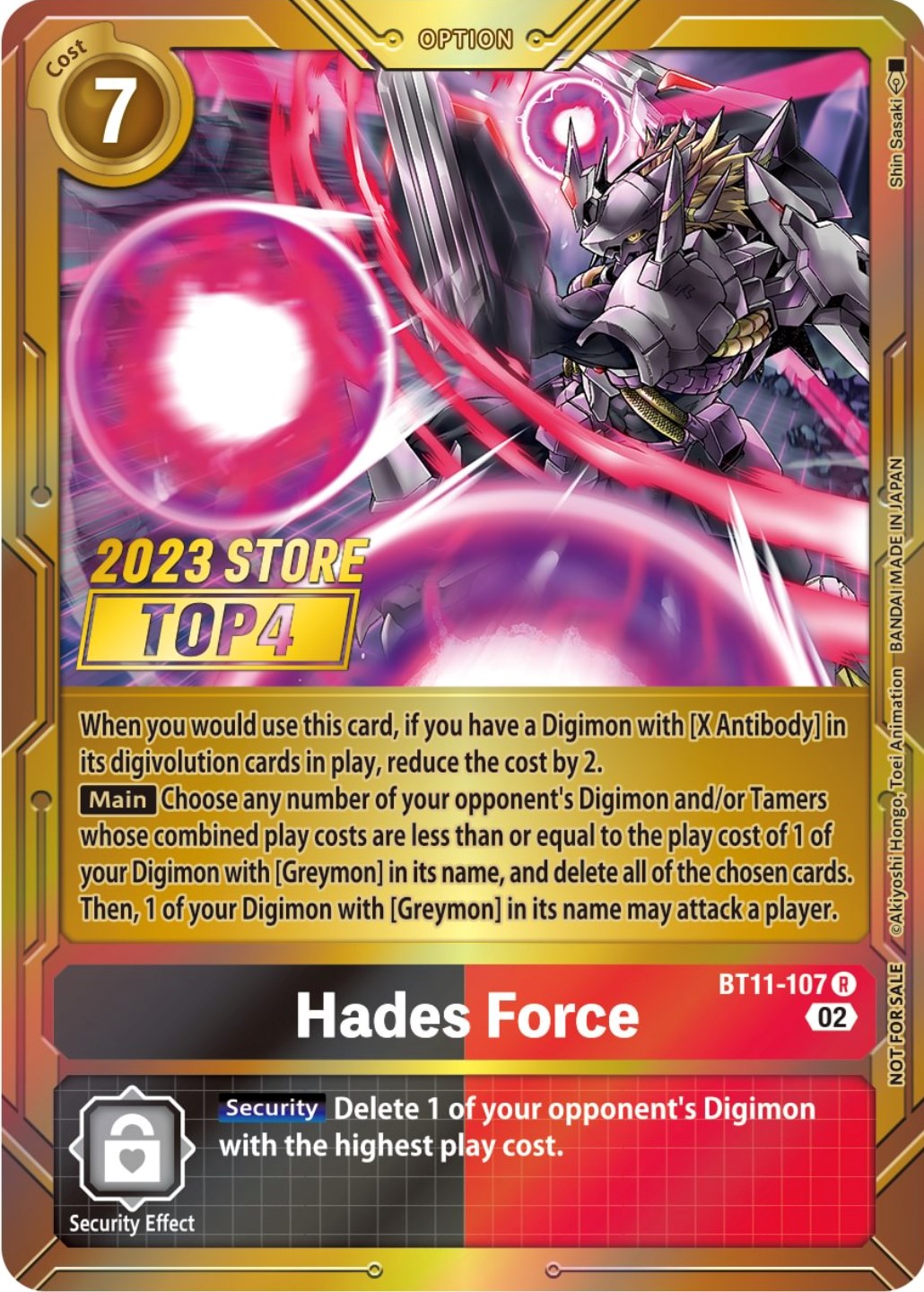 Hades Force [BT11-107] (2023 Store Top 4) [Dimensional Phase Promos] | Play N Trade Winnipeg