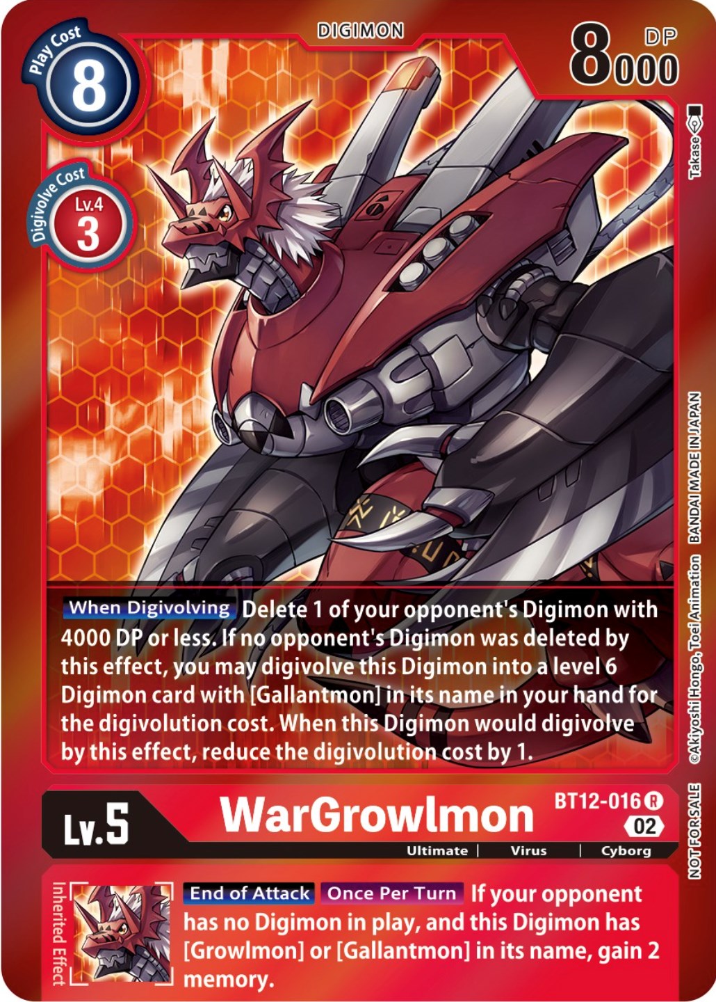 WarGrowlmon [BT12-016] (Tamer Party -Special-) [Across Time Promos] | Play N Trade Winnipeg