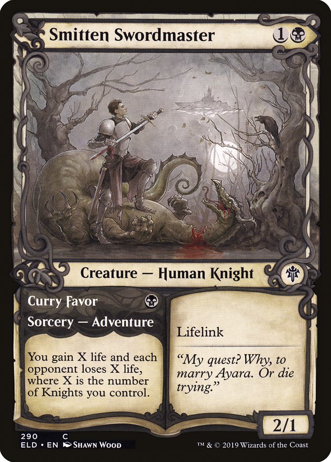 Smitten Swordmaster // Curry Favor (Showcase) [Throne of Eldraine] | Play N Trade Winnipeg