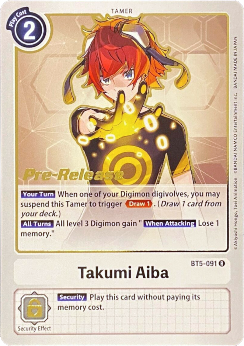 Takumi Aiba [BT5-091] [Battle of Omni Pre-Release Promos] | Play N Trade Winnipeg