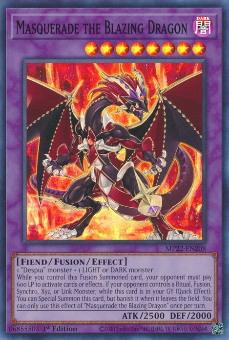 Masquerade the Blazing Dragon [MP22-EN208] Super Rare | Play N Trade Winnipeg