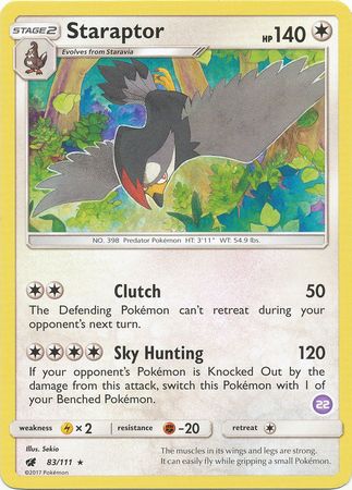 Staraptor (83/111) (Deck Exclusive #22) [Sun & Moon: Trainer Kit - Alolan Sandslash] | Play N Trade Winnipeg