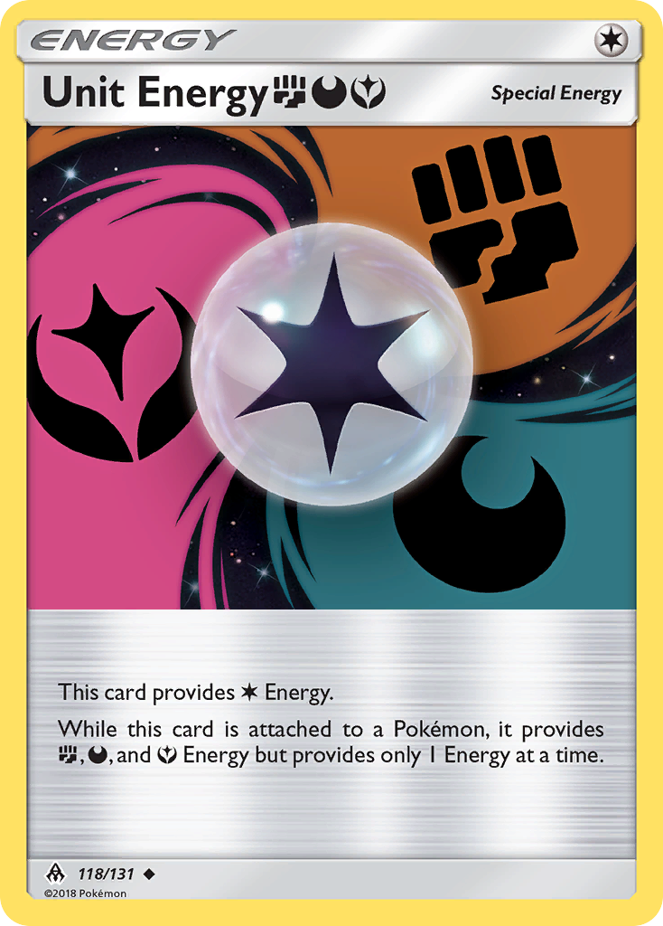 Unit Energy (118/131) (Fighting, Darkness, Fairy) [Sun & Moon: Forbidden Light] | Play N Trade Winnipeg