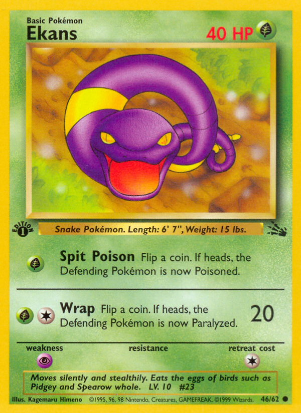 Ekans (46/62) [Fossil 1st Edition] | Play N Trade Winnipeg