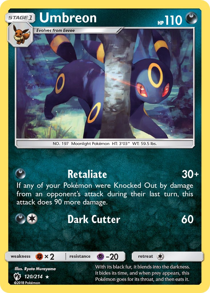 Umbreon (120/214) (Cosmos Holo) (Blister Exclusive) [Sun & Moon: Lost Thunder] | Play N Trade Winnipeg