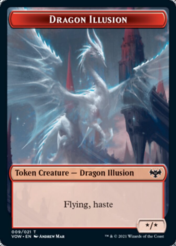 Insect // Dragon Illusion Double-sided Token [Innistrad: Crimson Vow Tokens] | Play N Trade Winnipeg