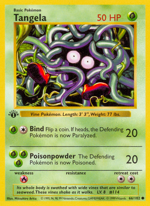 Tangela (66/102) (Shadowless) [Base Set 1st Edition] | Play N Trade Winnipeg