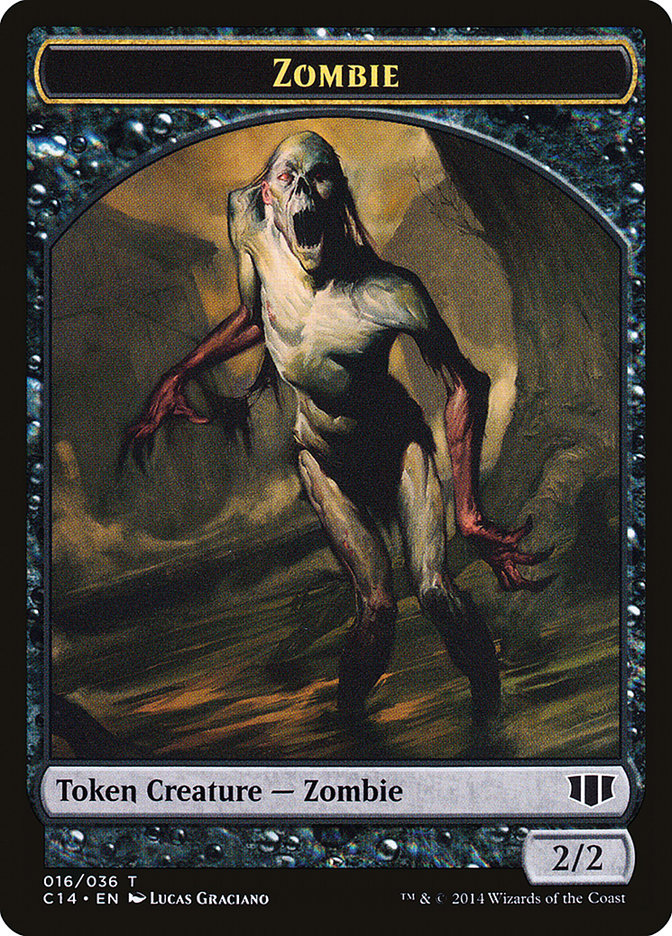 Demon (013/036) // Zombie (016/036) Double-sided Token [Commander 2014 Tokens] | Play N Trade Winnipeg