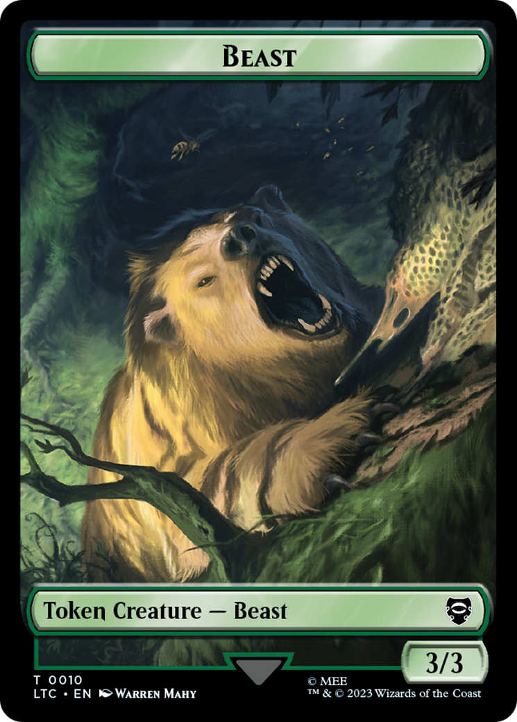 Beast // Treefolk Double Sided Token [The Lord of the Rings: Tales of Middle-Earth Commander Tokens] | Play N Trade Winnipeg